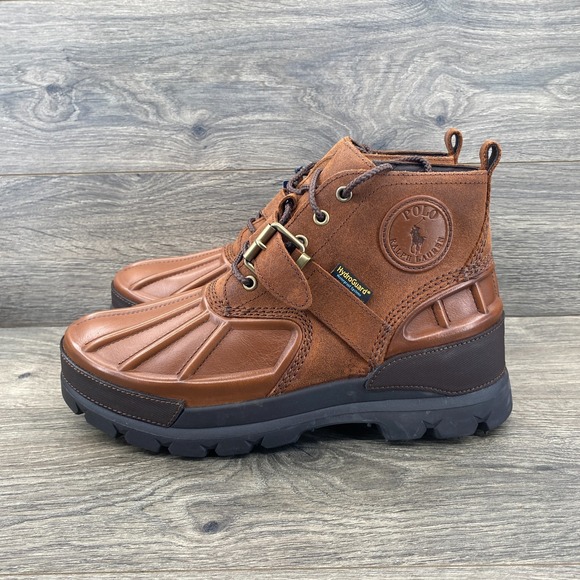Polo Ralph Lauren Oslo Low Suede Leather Waterproof Boots Men's Size 10 Brown - Picture 1 of 10